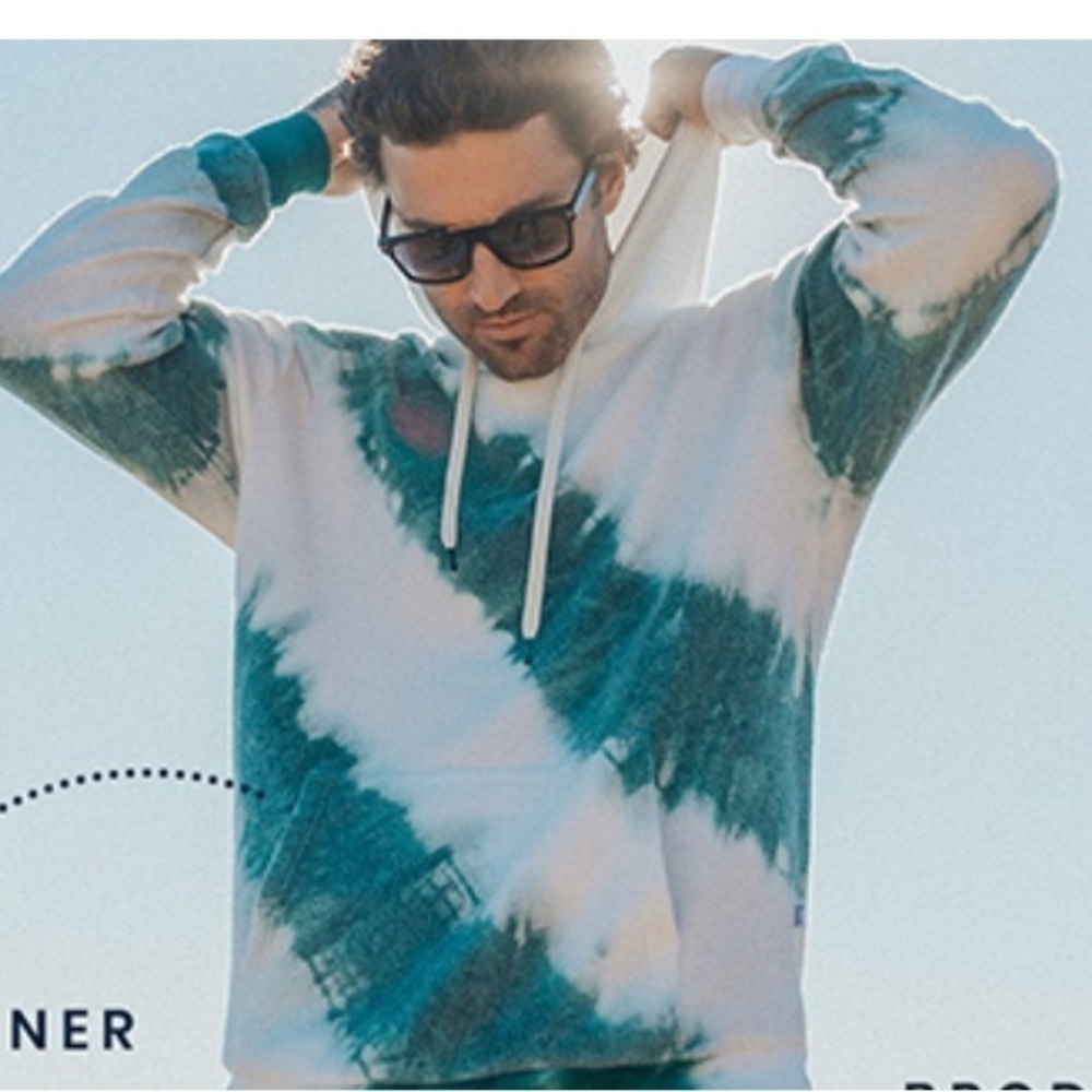 Blue‎ and White Artistic Tie-Dye Hoodie